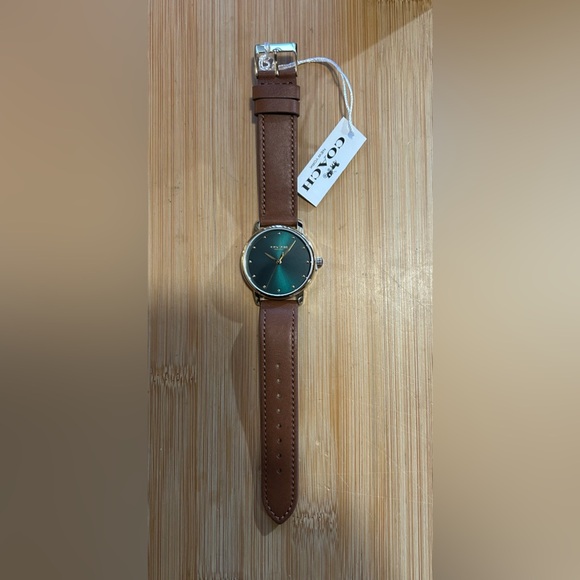 Coach Grand Watch With 36mm Green Face & Purple Tone Leather Band - Picture 4 of 8